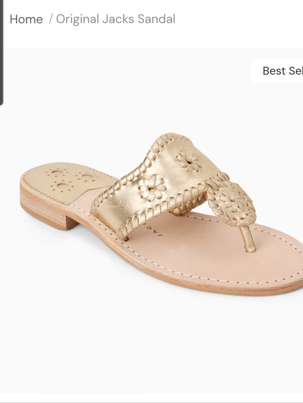 New Jack Rogers Gold Metallic Floral Leather Slide Sandals